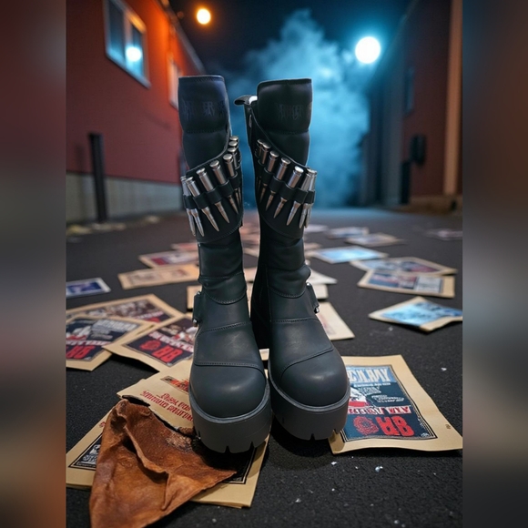 NIB Most WantedWarp Bullet Combat Boots DARKER WAVS No Longer Available Online!! - Picture 1 of 6